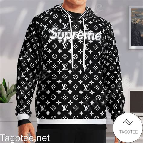 louis vuitton supreme hoodie black and white|louis vuitton supreme monogram.